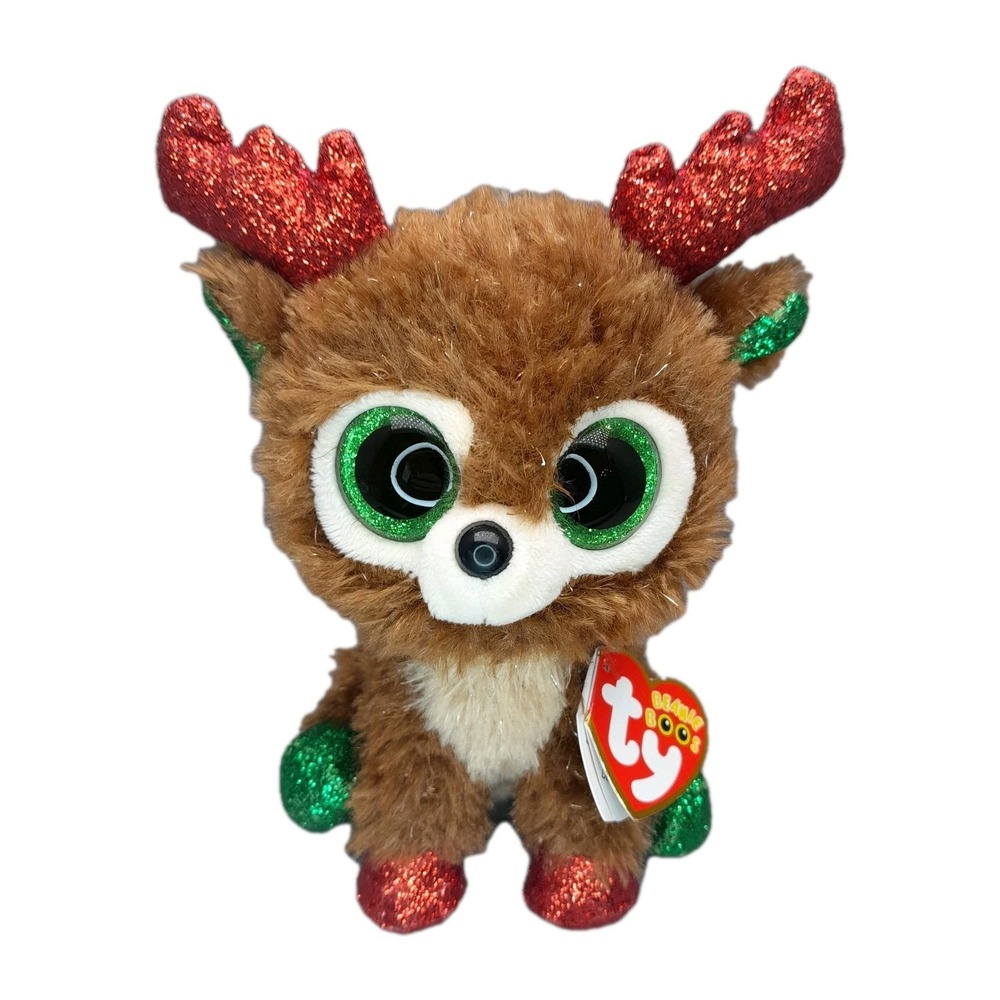 Ty Beanie Boos Fudge the Reindeer 6" Plush MWMTs Boo Stuffed Animal Toy